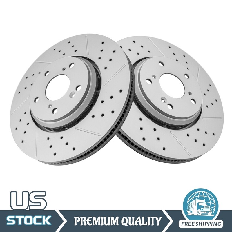 Front Drilled Disc Brake Rotors For 2017 2018 -2020 Honda Civic Accord Acura ILX