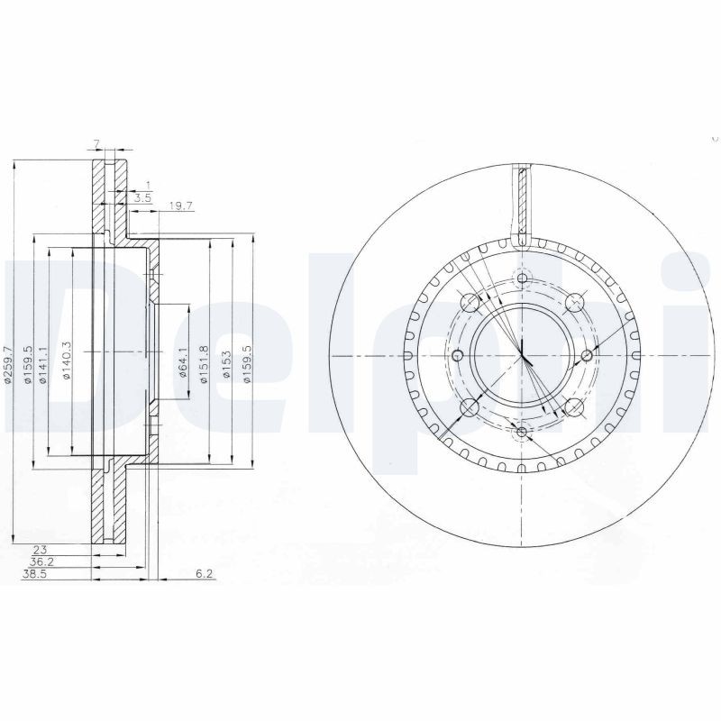Delphi BG3965 Brake Disc for Honda