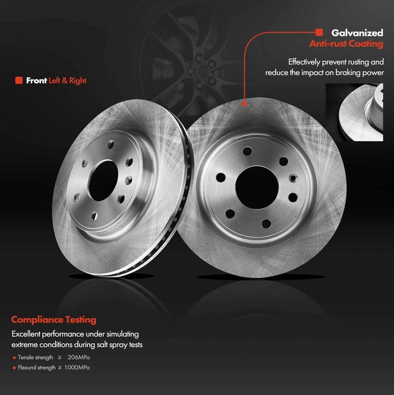 Front Disc Brake Rotor & Ceramic Brake Pads for Chevy Traverse Buick Enclave GMC gallery