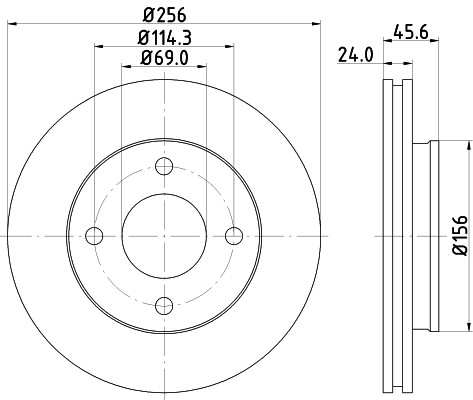 Hella 8dd 355 111-511 Brake Disc for Mitsubishi, Smart gallery