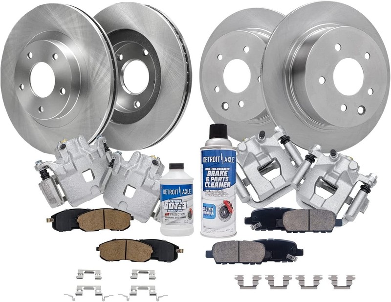 Front & Rear Brake Pads Calipers Rotors for 2002-2006 Nissan Altima