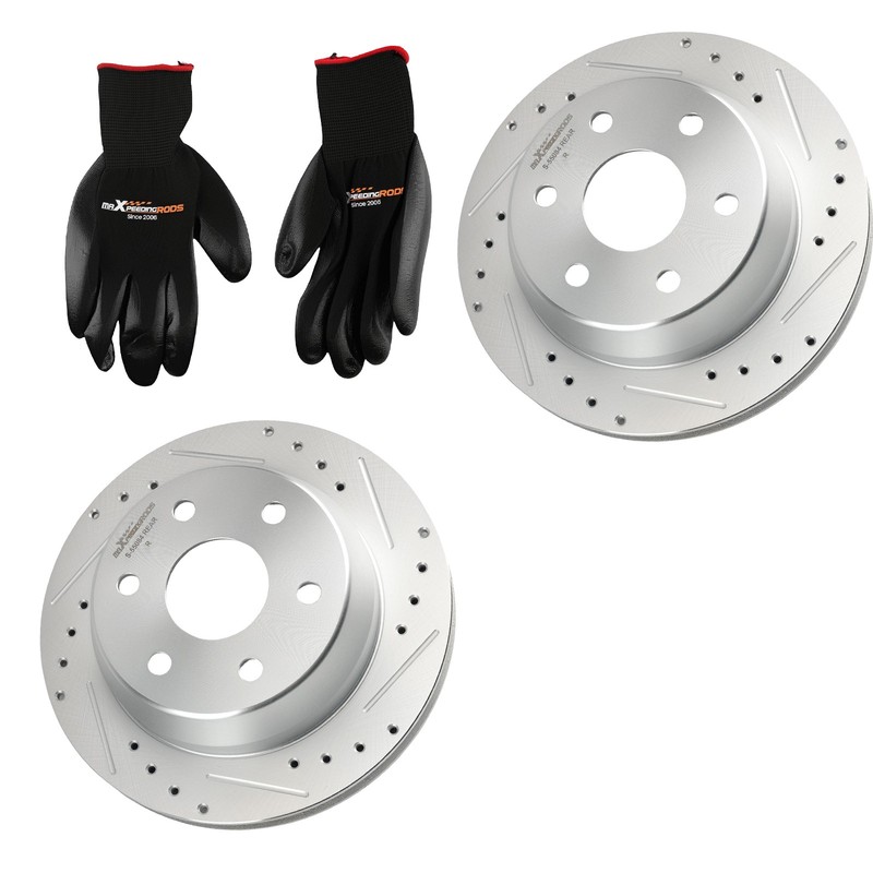Rear Drilled&Slotted Brake Rotors for GMC Savana 1500 2003-2014/Yukon 2000-2006 gallery