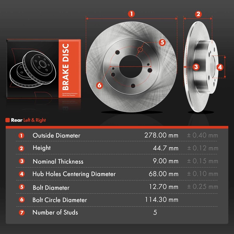 Rear Side Disc Brake Rotors for Nissan Maxima 1994-2003 Infiniti I30 1996-2001 gallery