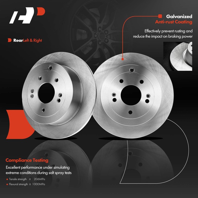 A-Premium Disc Brake Rotor Ceramic Pad Wheel Hub Rear for Hyundai Santa Fe 07-09 gallery