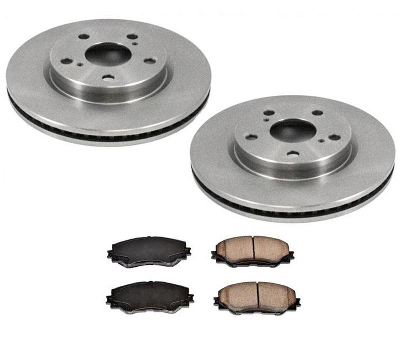 Fits 06-12 Rav 4 Frt Brake Rotors & Ceramic Pads 4 Cly Made In Japan W/O 3Rd Row