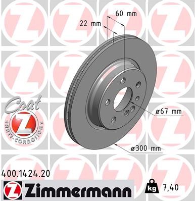Zimmermann 400.1424.20 Brake Disc for Mercedes-Benz gallery