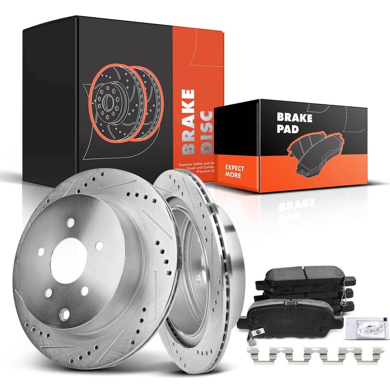 Drilled Rotors & Ceramic Brake Pads for Nissan Murano Pathfinder INFINITI Rear