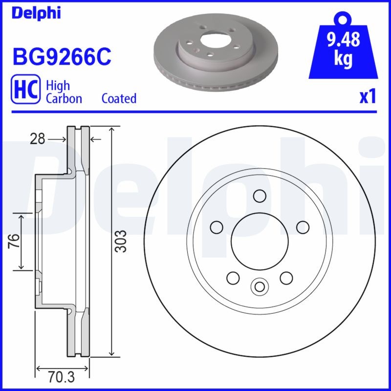 Delphi BG9266C Brake Disc for MAN,VW