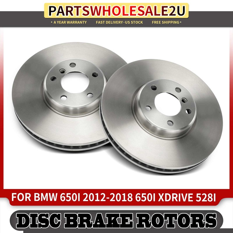 Front LH and RH Side Disc Brake Rotors for BMW 535i GT xDrive 2011-2017 740Li