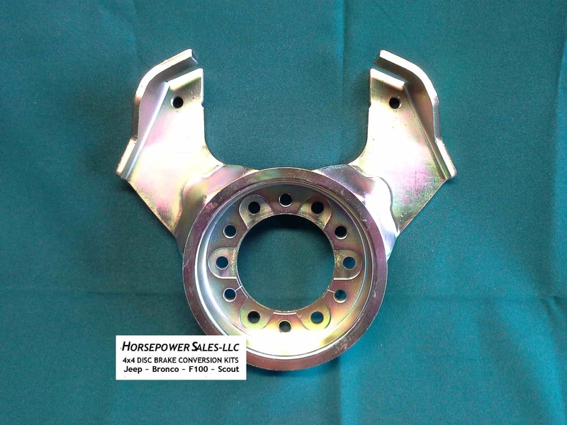 Disc Brake Conversion-CALIPER MOUNTING BRACKET backing plate, Jeep, F100, Bronco