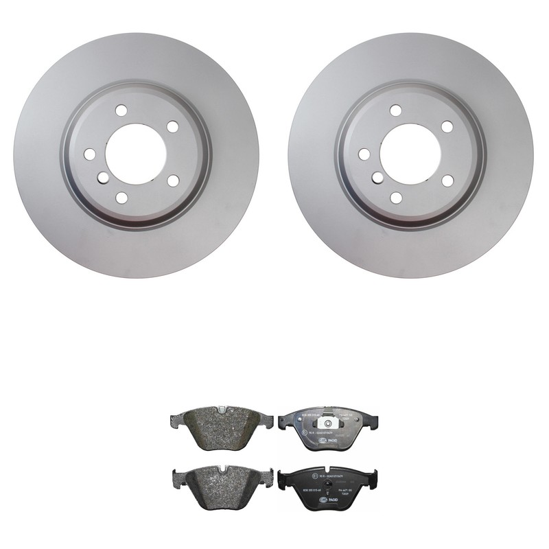 Hella Pagid Front 348mm Rotors Low-Met Disc Brake Pad Kit For BMW E90 325i 335xi