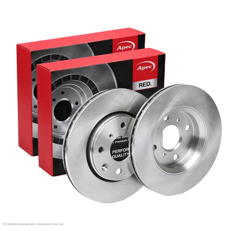 2x APEC Front Brake Discs For PEUGEOT 108 1.0 VTi 72 2018- DSK2411