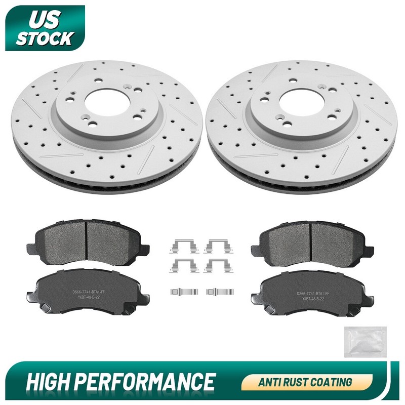 11.57 inch Front Disc Brake Rotors & Pads for Dodge Caliber Mitsubishi Lancer