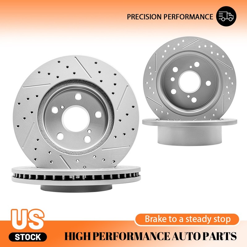 4PCS Front Rear Drilled Slotted Disc Brake Rotors for Toyota Camry Avalon Solara