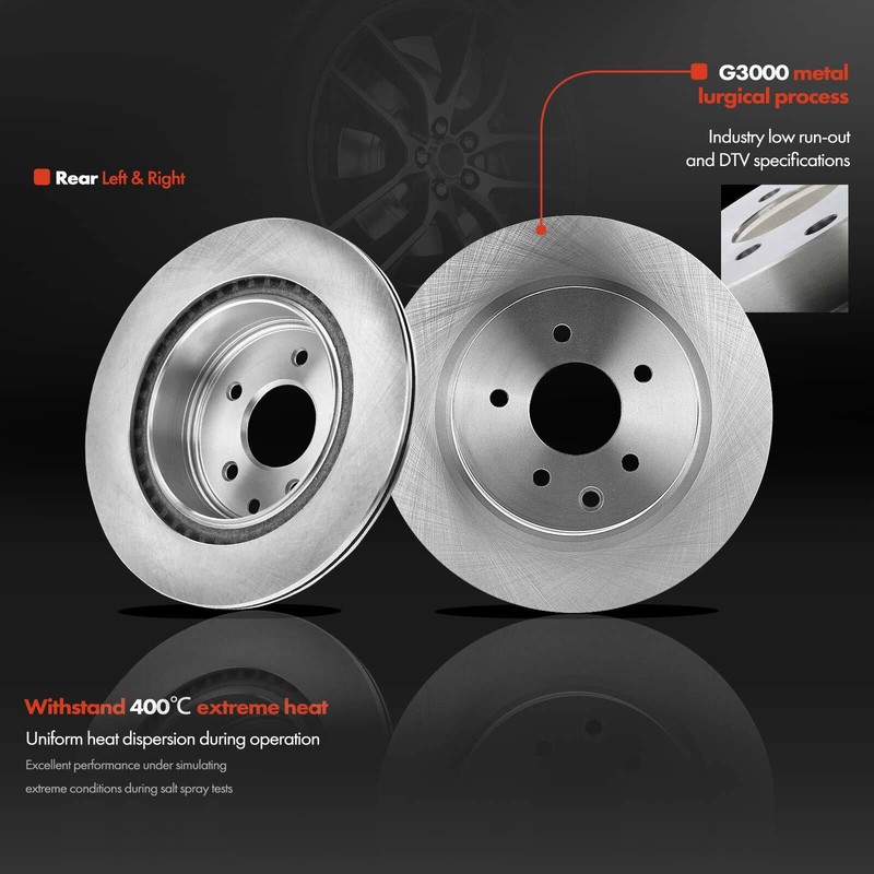 Front & Rear Disc Brake Rotor & Ceramic Brake Pads for Nissan Maxima V6 3.5L gallery