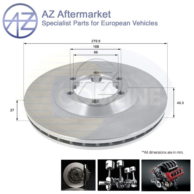 Fits Isuzu D-Max Rodeo 1.9 D 2.5 CRDi 3.0 + Other Models AZ Front Brake Disc #1