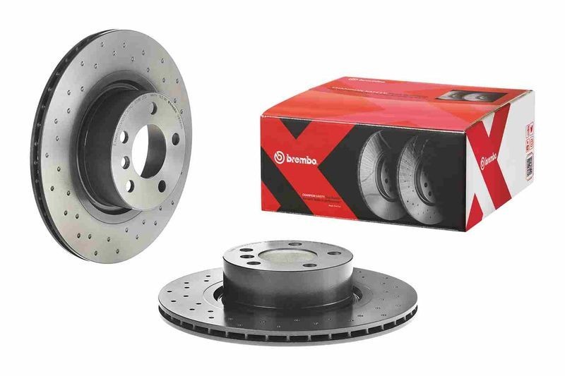2X Brembo 09.B569.1X Rear Drilled / Vented Brake Discs Fits Bmw Prius X3 X4 Seri