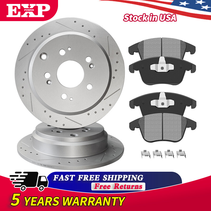 Rear Disc Rotors + Ceramic Brake Pads for Chevy HHR Malibu Cobalt Pontiac G6 G5