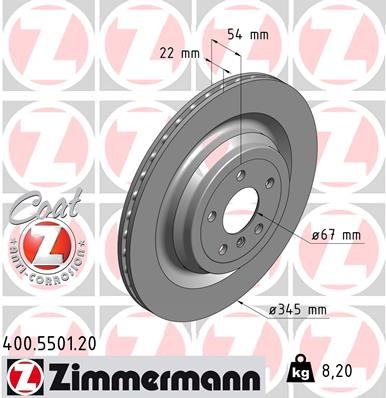 Zimmermann 400.5501.20 Brake Disc for Mercedes-Benz