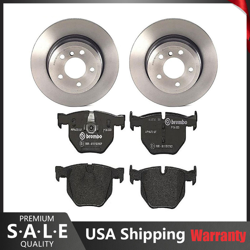 Brembo Rear Brake Kit Low-Met Pads Sensor & Disc Rotors For BMW E70 E71 F15 F16