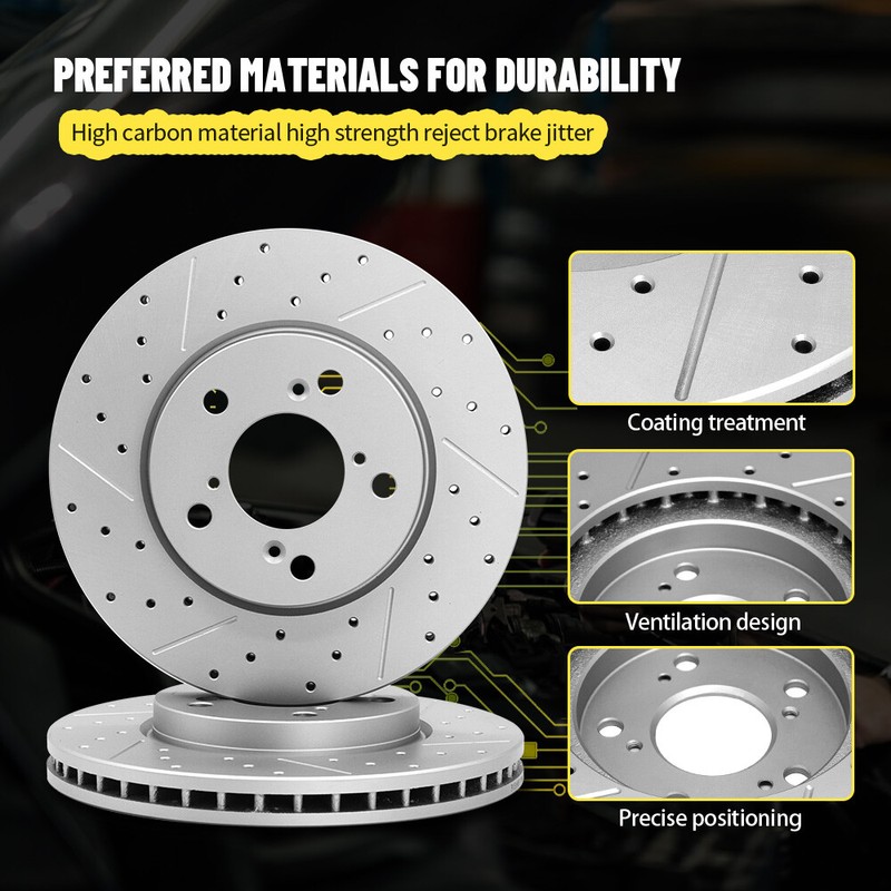 Front Rear Rotors Brakes Pads for 2011-2020 Dodge Durango Jeep Grand Cherokee gallery