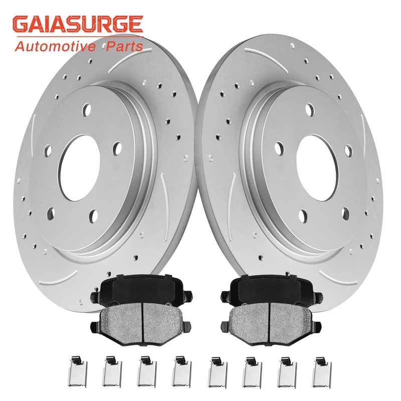 Rear Drilled Rotors Ceramic Brake Pad for Grand Caravan Town Country Journey C/V