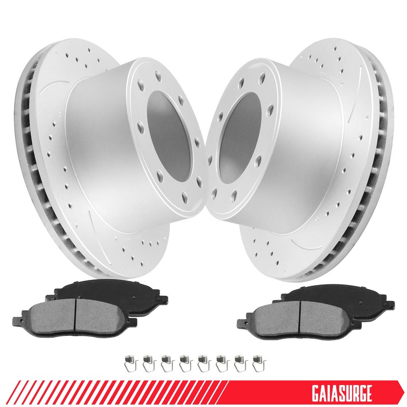 [Rear] Brake Rotors + Brake Pads For Ford F-250 F-350 Super Duty Brake Kit 13.4″