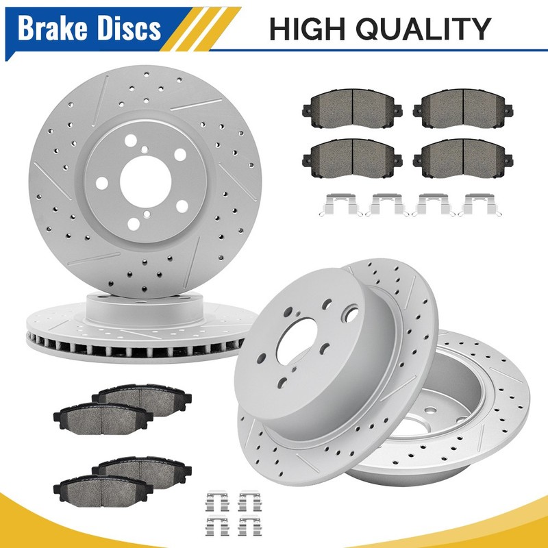 Front & Rear Disc Brake Rotors Ceramic Pads Kit for 2017-22 2023 Subaru Impreza