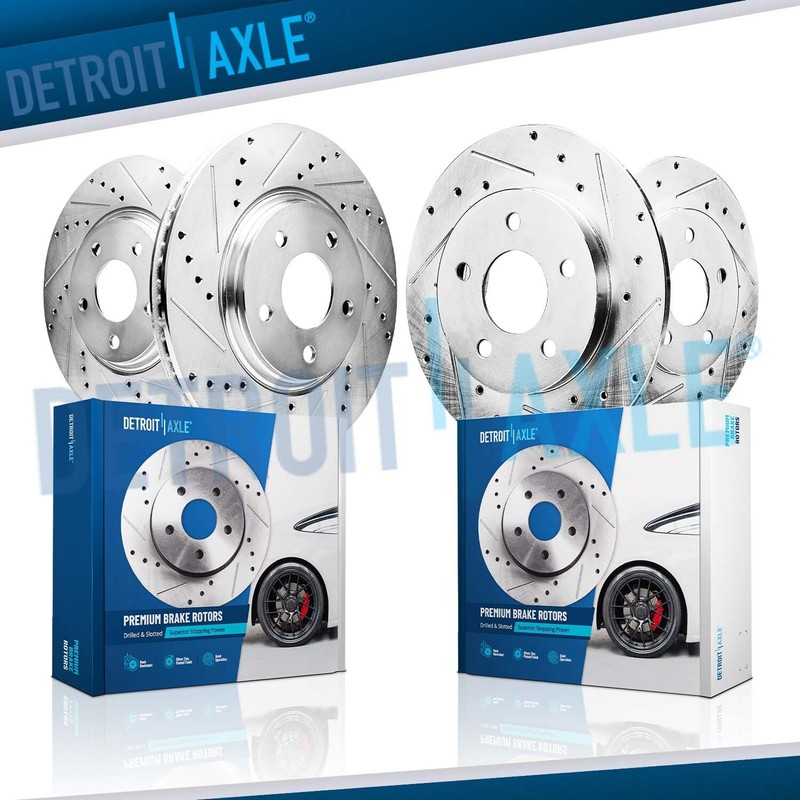 Front Rear Drilled Brake Rotors Kit fit for Audi A4 Allroad A5 A6 A7 Quattro Q5
