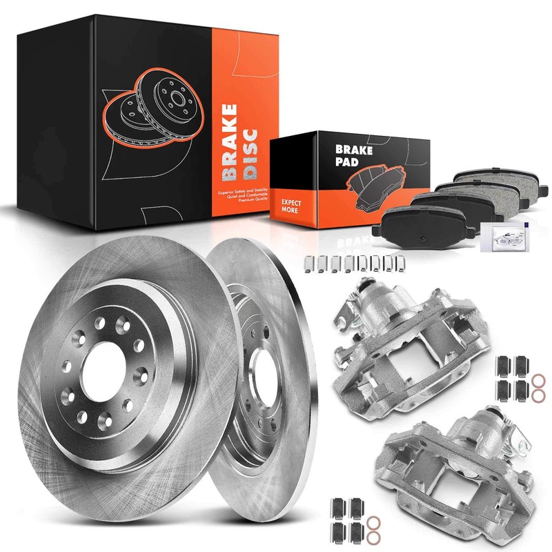 Rear Disc Brake Rotor & Pad + Brake Caliper for Ford Flex 2009 Lincoln MKS 09-11