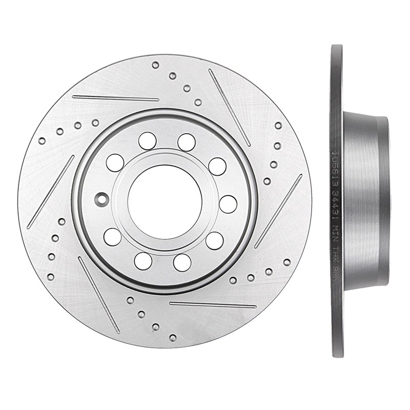 Rear Discs Brake Rotors For Volkswagen Beetle Golf e-Golf Eos Passat Slotted 2pc