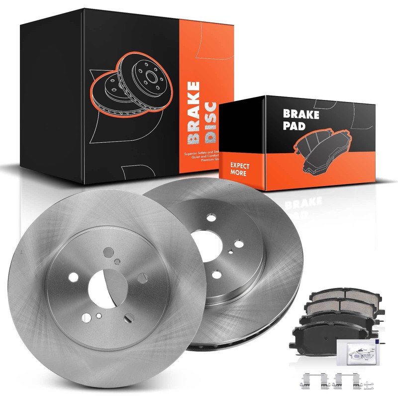 Front Disc Brake Rotor & Ceramic Brake Pads for Toyota Highlander 2006-2007 3.3L