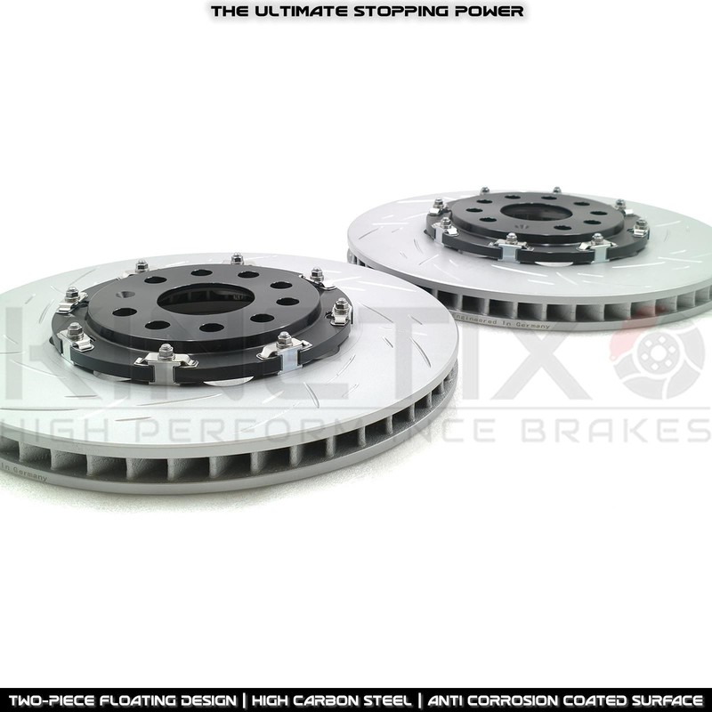 FOR VW SCIROCCO R TWO PIECE FLOATING FRONT BRAKE DISCS BREMBO PADS 345mm X 30mm gallery