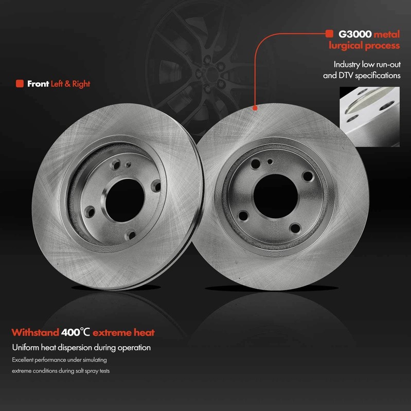 2pcs Front Left & Right Side Disc Brake Rotors for Ford Fiesta 2011-2019 258mm gallery