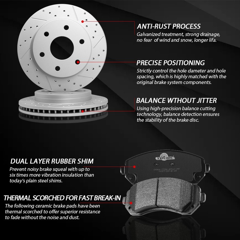 Front Rear Disc Brake Rotors + Ceramic Pads for Subaru Impreza Crosstrek 18 - 23 gallery