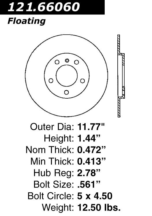 Centric Rear Disc Brake Rotor for Terraza, Uplander, Montana, Relay (121.66060) gallery