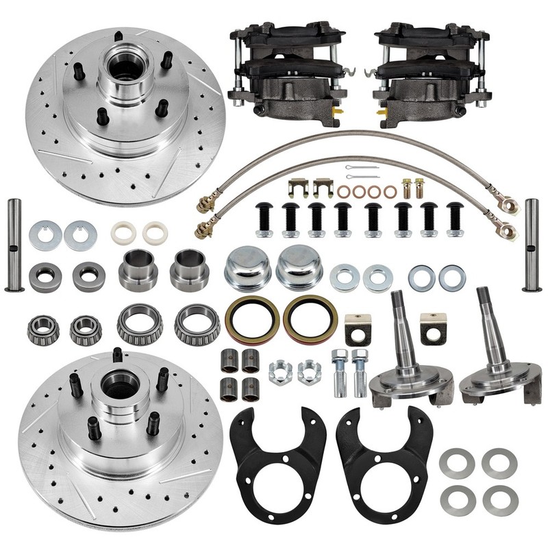 For 1937-1948 Fits for Ford Spindle Disc Brake Kit 5 on 4-3/4, Metric, w/Spindle