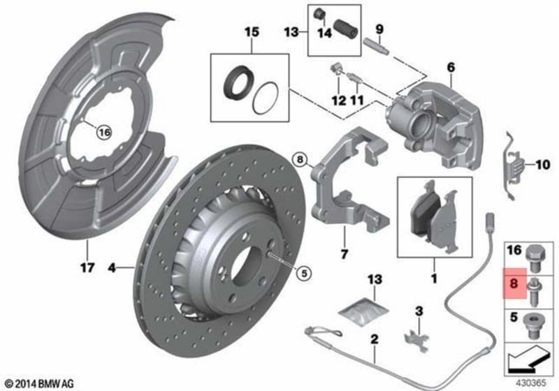 For BMW Genuine Disc Brake Rotor Rear Right 34212284904