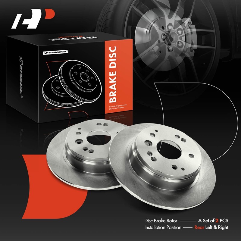 A-Premium Rear Disc Brake Rotors for Honda Element 2003-2011 Acura TL 2004-2008 gallery