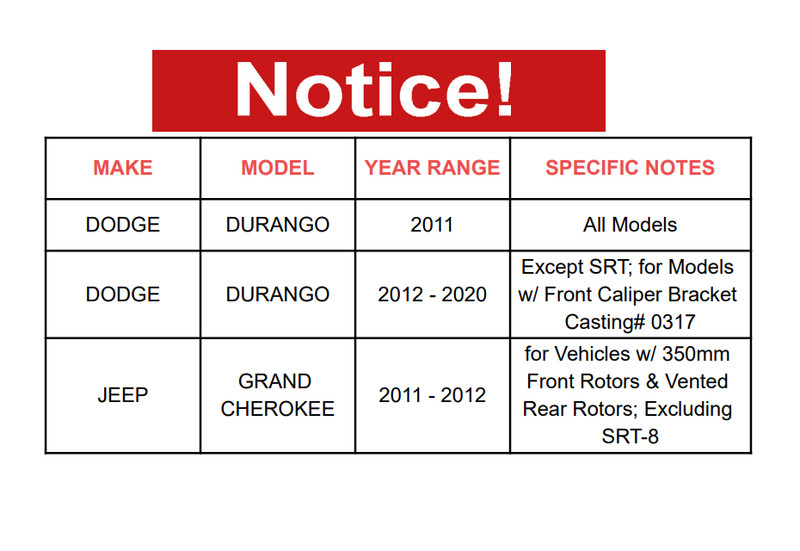 Front Slotted Brake Rotors and Ceramic Brake Pads For Dodge Durango 2011-2020 gallery
