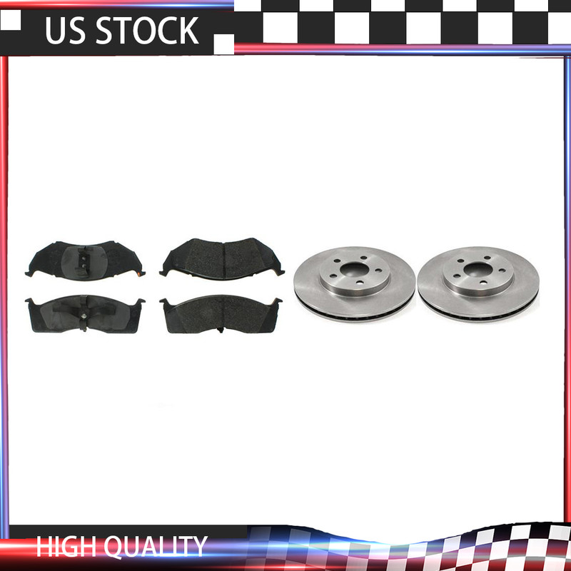 Front Metallic Brake Pads and Rotors Whole Set Fits 1998-1999 Dodge Neon _ZA