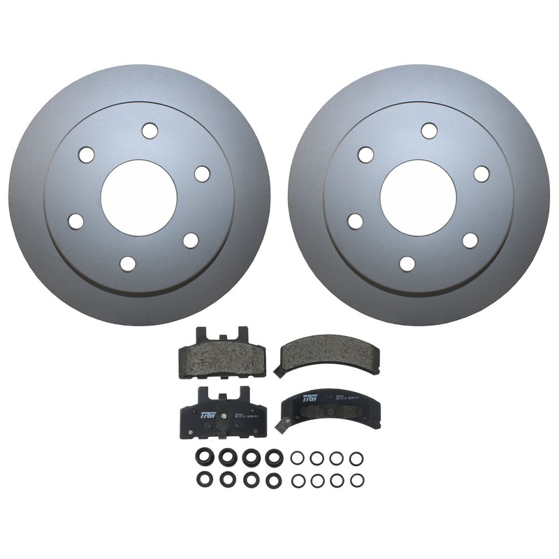 Front Brake Kit 295mm Disc Rotors & TRW Pro Metallic Pads For Cadillac Chevy GMC gallery