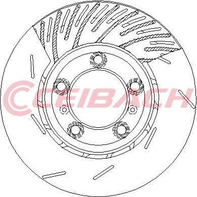 Ceibach Rear Right Single Brake Disc Vented Fits Porsche 911 Panamera 298615602A