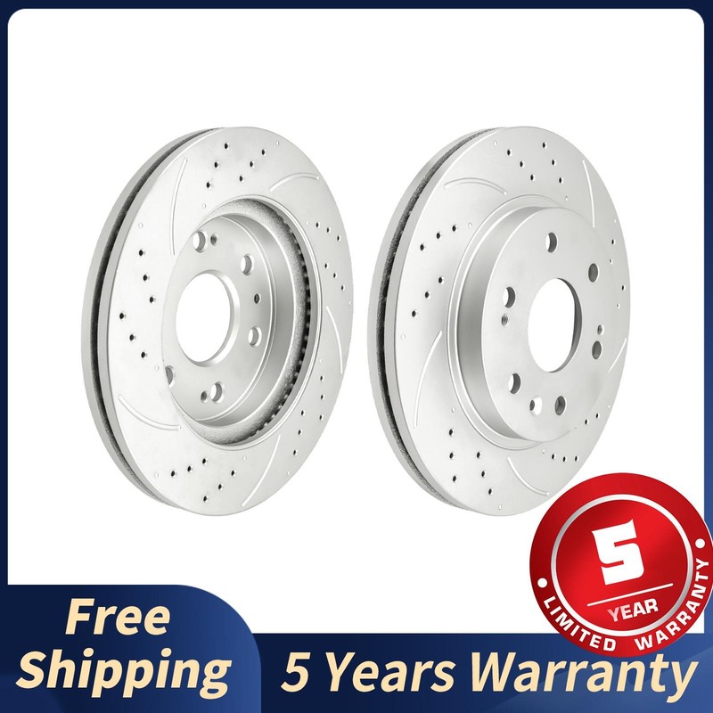 Front 13 inch Drilled Slotted Brake Rotors Fits 2014-2018 GMC Sierra 1500 55097