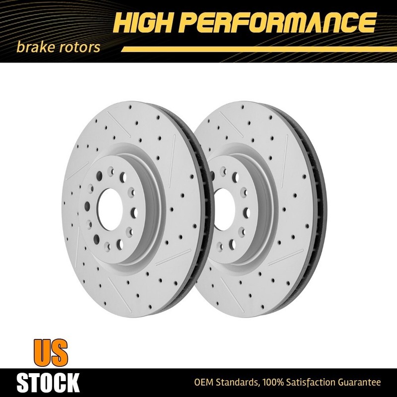 345mm Front Drilled Disc Brake Rotors For Buick Enclave Cadillac XT5 XT6