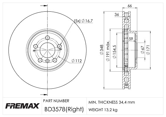 Remax BD-3578 Brake Disc for BMW gallery