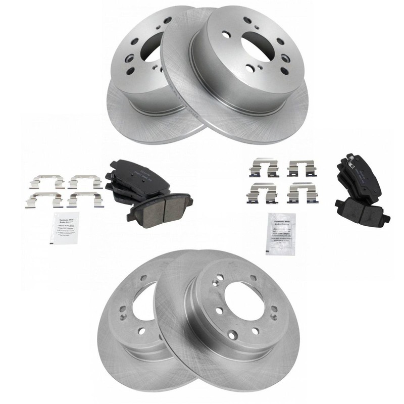 TRQ Front & Rear Brake Rotor & Ceramic Brake Pad Kit for Kia Sonata Optima gallery