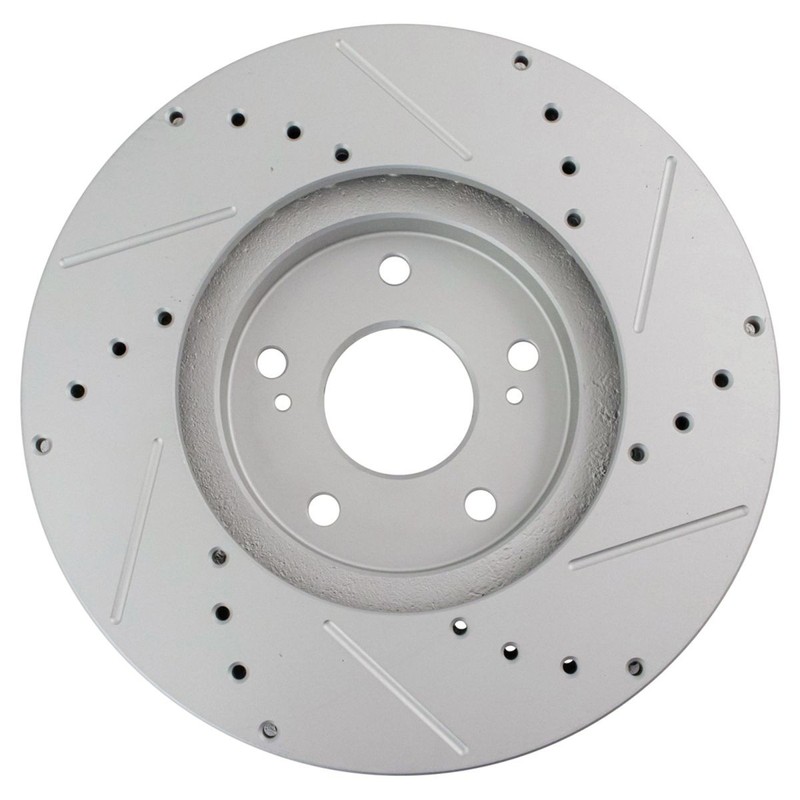 TRQ Performance Drilled & Slotted Front Coated Brake Rotor Pair for Honda gallery