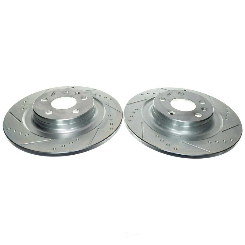 Disc Brake Rotor Set-Rear Drilled, Slotted and Zinc Plated Brake Rotor Pair