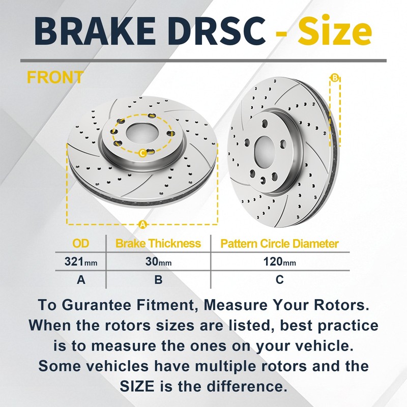 Fit for Chevrolet Equinox 321mm Front Slotted Brake Rotors and Pads Kit Brakes gallery